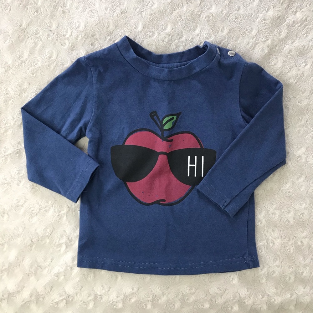 Tiny Tribe 6-9 Month Apple Shirt Hi Sunglasses